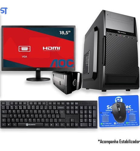 Pc I3-ssd 240gb-ram 8gb-monitor 18.5-estabilizador