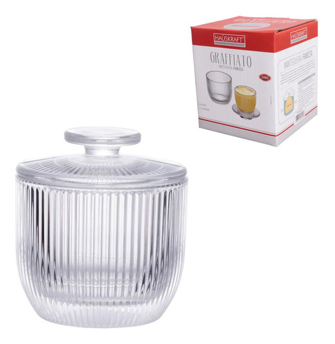 Manteigueira Francesa Graffiato De Vidro Transparente 150g