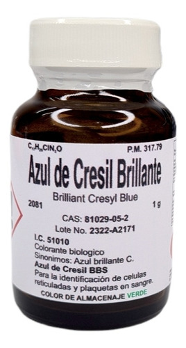 Azul De Cresil Brillante 1 G Fagalab Colorante 