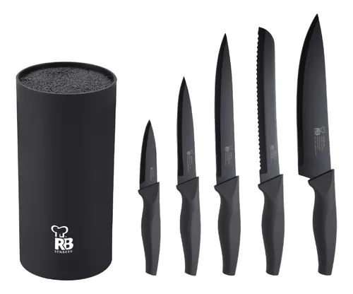 Set 5 Cuchillos + Tacoma Acer.inox Black Flash Rb Color Negro
