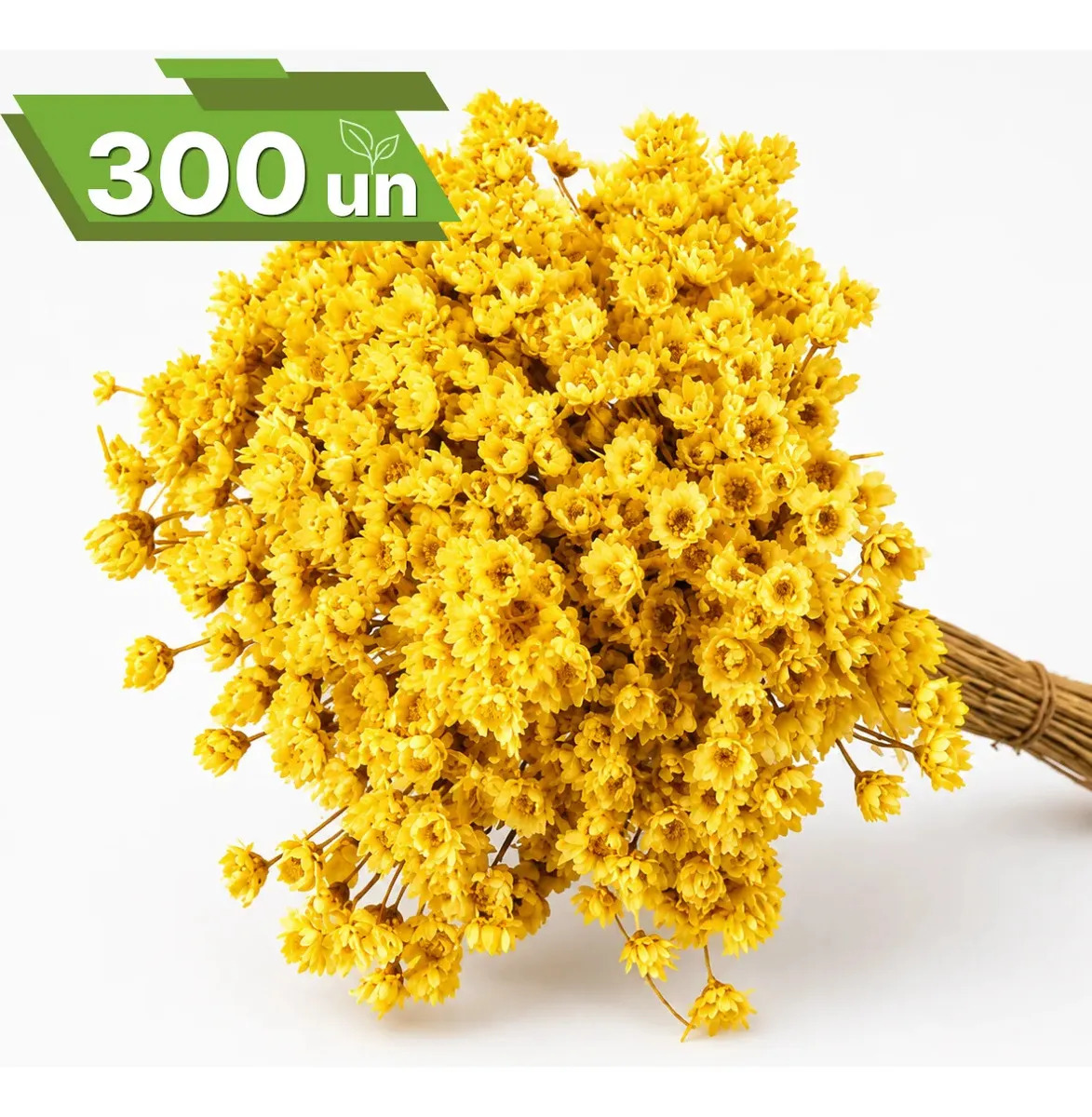 Flor Desidratada Sempre Viva C/300un Mini Cerejeira Flores Amarela