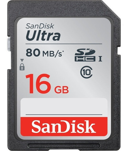 Memoria Sandisk Ultra Sdhc 16gb Clase 10 80mb/s