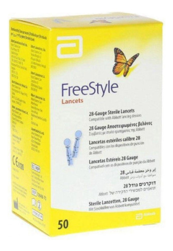 Lanceta Freestyle Optium Lancets Com 50 Tiras De 28g