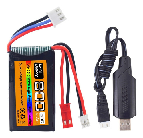 Sea Jump 7.4v Lipo 2s 50c 800mah Con Enchufe Jst Y Ph2.0 Con