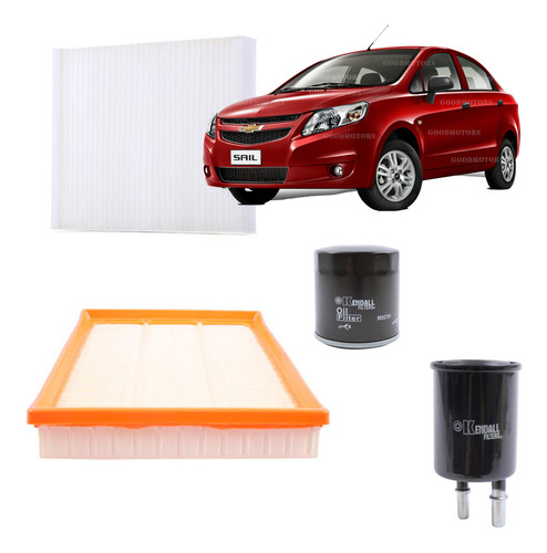 Kit Filtros Aire+polen+aceite+benc Chevrolet Sail 1.4 10/15