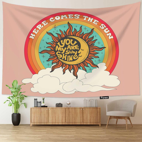 Pznen Tapiz Hippie Para Colgar En La Pared, Diseño Retro De