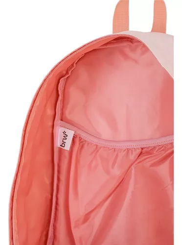 Mochila Escolar Feminina Rosa Pastel BRW em PU