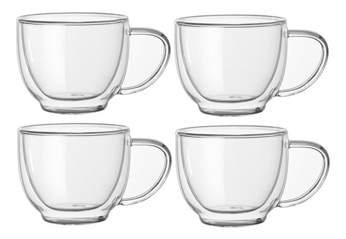 4 Pzas Taza De De De Doble Pared Taza De Té Aislada Con