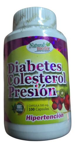 Suplemento Contra La Diabetes, Colesterol Y Presión 100 Cáps Sin Sabor