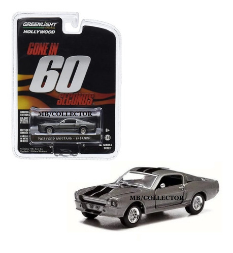 Mustang Shelby 1967 Eleanor 60 Segundo Greenlight 1/64