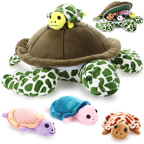 Aoriher 5 Pieces Plush Turtle Set 12 Inch Stuffed Sea Turtle