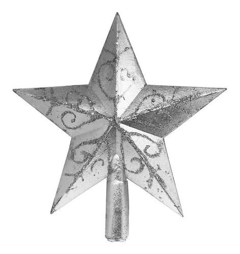 Puntal Estrella Opaca C/brillo Para Arbol Navideño 20cm