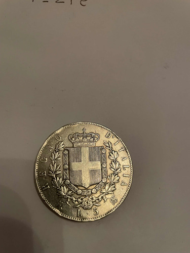 Moneda De 5 Liras Vittorio Emanuele Ii 1873m Plata (Usado)