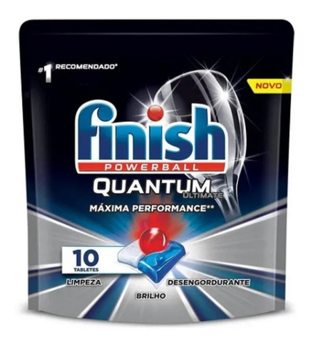 Imagem 1 de 4 de Detergente Máquina Lavar Louças Finish Quantum Ultimate 10un