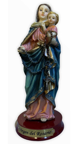 Virgen Del Rosario 15cm. Di Angelo Base Madera
