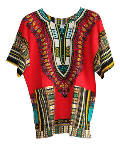 Camisa Dashiki Africana Para Hombre Y Mujer, Estampado Flora