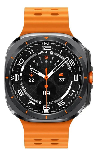 Relogio Inteligente Smartwatch Tf7 Ultra Amoled Nfc Esporte Caixa Preto Pulseira Laranja Bisel Tft Amoled Desenho Da Pulseira Marine