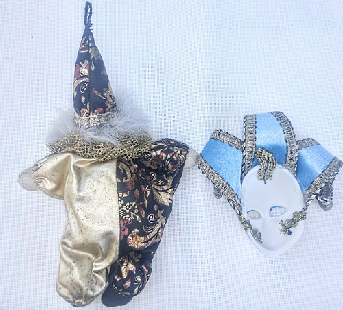 Muñeco Arlequín /mascara Venezia -adornos Decorativos (Usado)