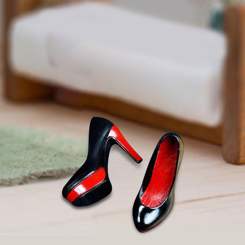 Zapatos De Tacón De Vestir A Escala 1/6 Retro Para Figuras