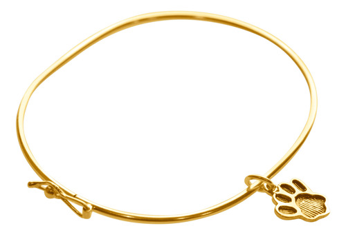 Bracelete Rígido Prata 925 Dourada 18k - Pingente Patinha