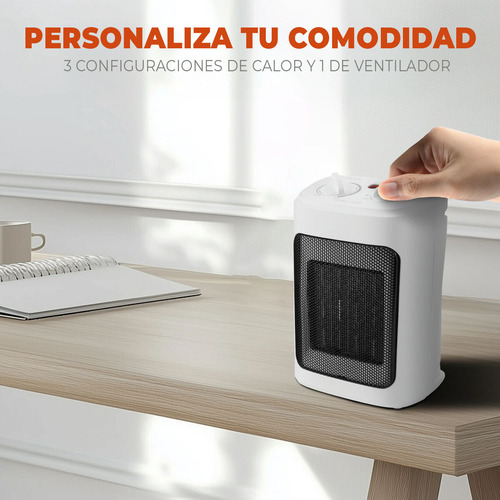 Calentador Cerámico Ms 1500w 3 Velocidades Color Blanco