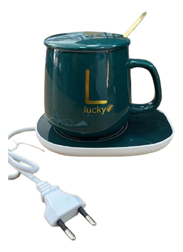 Taza Eléctrica Lucky Alo 400ml Con Calentador Tapa Y Cuchara