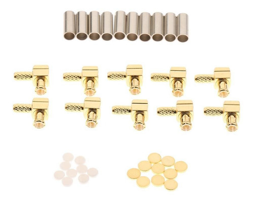 10pcs Mcx Conector Rf De Ángulo De Crimpado Macho Para
