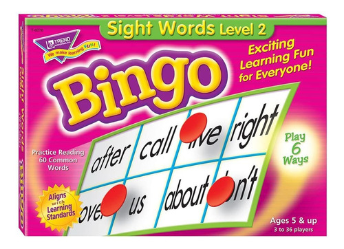 Sight Words Level 2 Juego De Bingo
