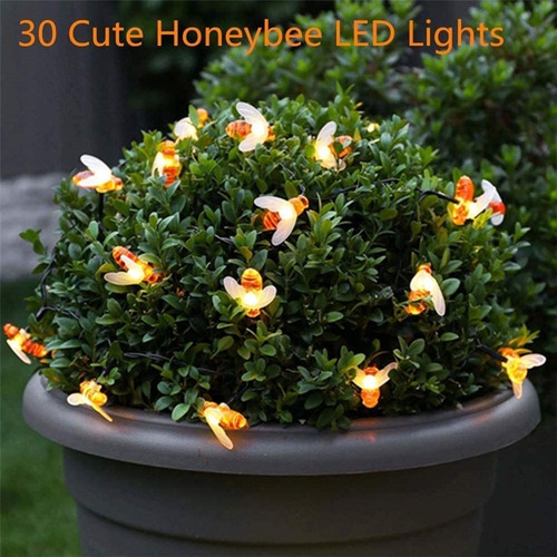Imagen 4 de 7 de Guirnalda Led Solar Abejas 50 Luces 5 Metros Modelo 2022