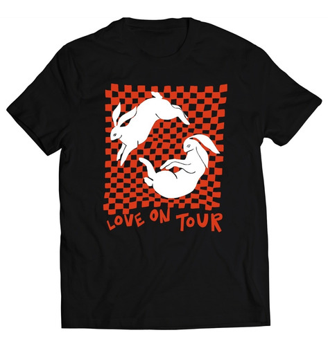 Polera Música Harry Styles - Love On Tour Conejitos Cuadros