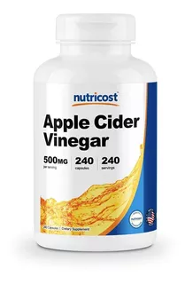 Nutricost Apple Cider Vinegar 500mg 240 Capsulas Vinagre De