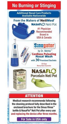 Imagem 5 de 6 de Neilmed Sinus Rinse Kit 1 Bisnaga + 50 Sachês