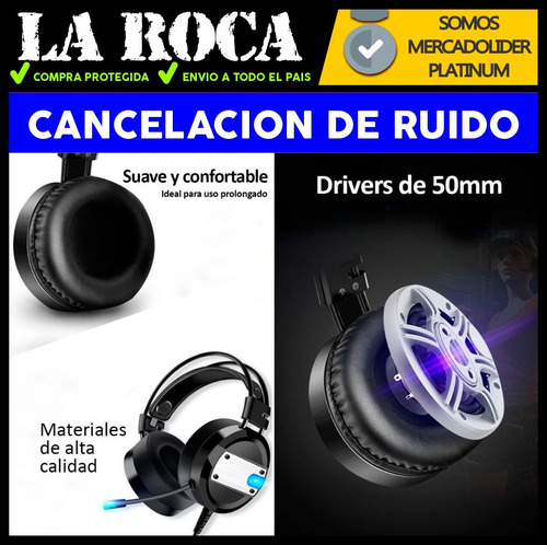 Auricular Gamer Sonido 7.1 Microfono Luz Led Gaming