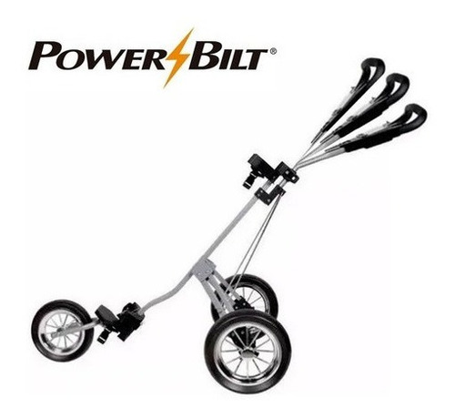 Imagen 3 de 6 de Rieragolf Carro Manual Golf 3 Ruedas Powerbilt C/portaparagu