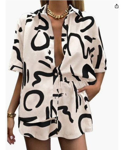 Conjunto De Camisas Señoras De 2 Piezas, Ropa Casual Junto A Beige Xl