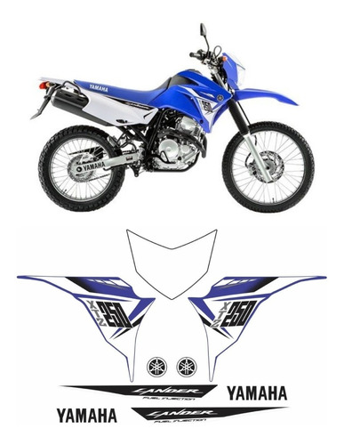 Kit Adesivos Moto Yamaha Lander 250 2015 Azul 10497