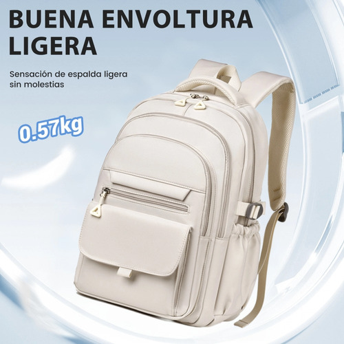 Mochila Escolar, Deportiva, Gym y Viaje Backpack Unisex gran capacidad 30L para Laptop 15.6in Oxford Impermeable Multiuso Unisex Mochila con Bolsillo Antirrobo y 11 Compartimentos Color blanco