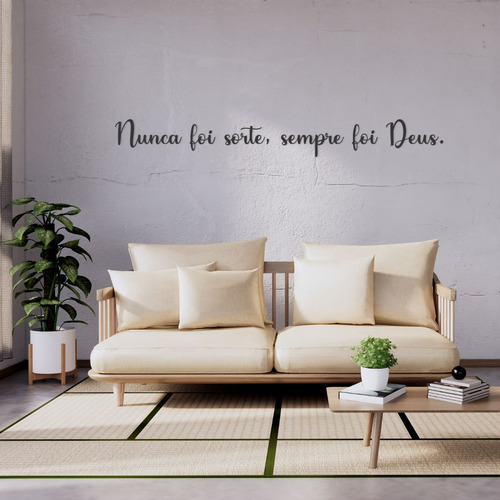 Placa Decorativa Nunca Foi Sorte, Sempre Foi Deus Em Mdf