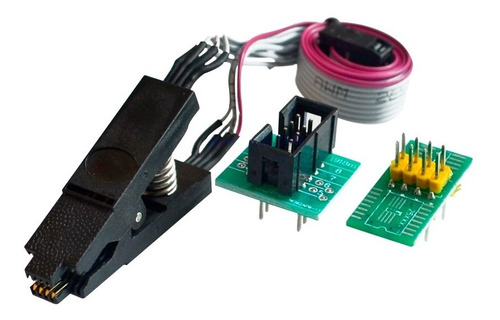 Imagen 1 de 10 de Pinza Soic8 A Dip8 Con Cable Resistente.p/programador Ch341a