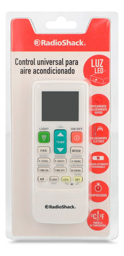 Control Universal Para Aire Acondicionado Acr881 Radioshack Color Blanco