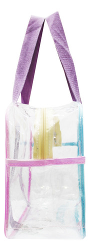 Bolsa Transparente Con Neceser Bolsa Bowling Mochila Mz10-3 Lila Traslúcido Níquel Lila