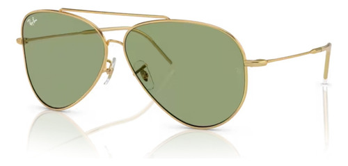 Lentes Ray Ban Rbr0101s 001/82 Aviator Reverse Arista Green Varilla Arista 001/82 Armazón Arista 001/82