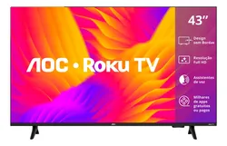 Smart Tv Aoc Led 43 Full Hd Wi-fi Roku Tv Sem Bordas - R$ 1.359