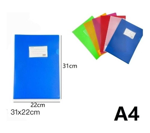 Porta Papeles Carpeta Plastica A4 Trasparente Elegir Color