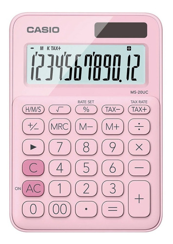 Calculadora De Escritorio Casio Ms-20pk-bu, 12dig, Solar