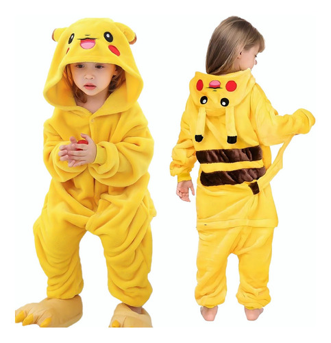 Pijama Mameluco Para Pikachu Niños Disfraz Cosplay Regalo