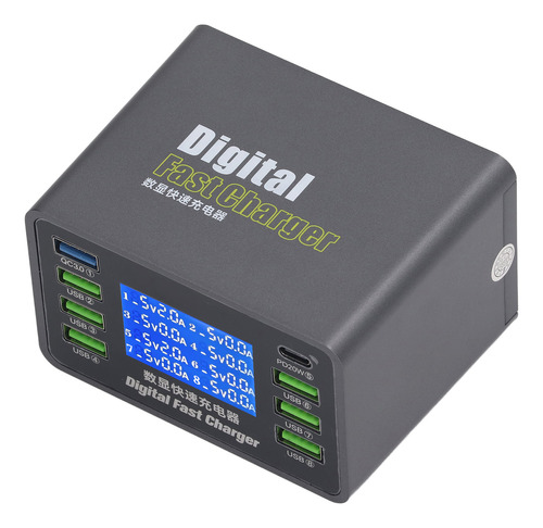 Usb Digital 50w, 8 Puertos, Qc3.0 Pd, Carga Rápida Múltiple