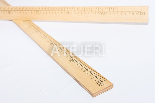 Imagen 2 de 8 de Regla De 100cm Fime De Madera Sin Lustrar Metro