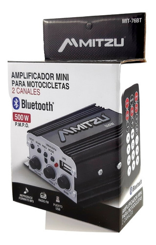 Imagen 6 de 7 de Amplificador Bluetooth Usb Fm Control Mitzu Mit-76bt
