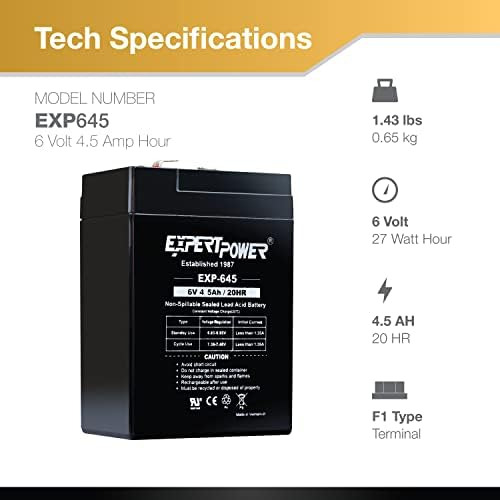 Bateria Recarregável Expertpower De 6 Volts E 4,5 A (exp645)